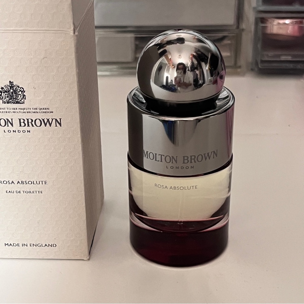 Molton Brown Rosa Absolute with Silver and Red Accents